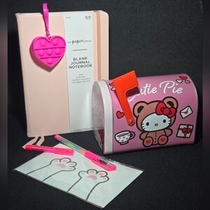 Blank Journal Notebook With Hello Kitty Mailbox And Accessories